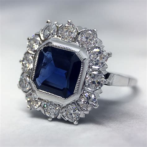 1920s tiffany replica diamond two sapphire